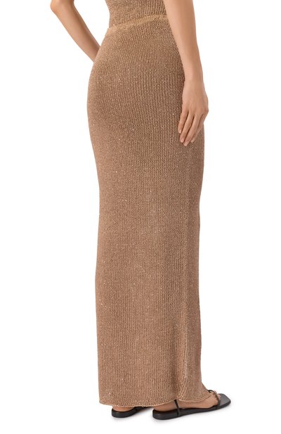 Шелковая юбка PARAMIDONNA коричневого цвета по цене 44400 руб., арт. CR25BSC-1, фото 4 Шелковая юбка PARAMIDONNA, арт. CR25BSC-1, фото 4