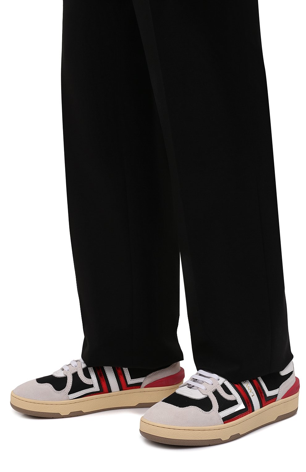 Комбинированные кеды clay LANVIN разноцветного цвета по цене 69300 руб., арт. FM-SKDK00-NASP-P22, фото 3 Комбинированные кеды clay LANVIN, арт. FM-SKDK00-NASP-P22, фото 3