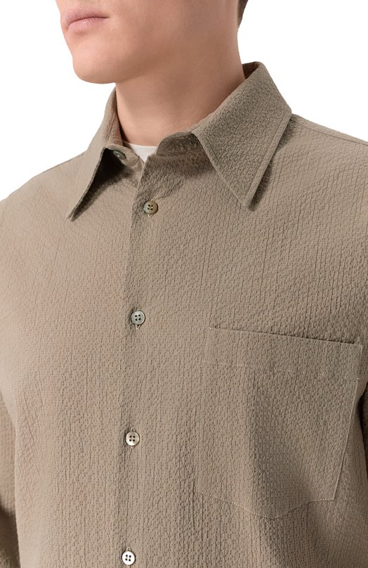 Хлопковая рубашка MVST M26.2PM.B010/F133 SEERSUCKER Хаки  M26.2PM.B010/F133 SEERSUCKER Фото 5