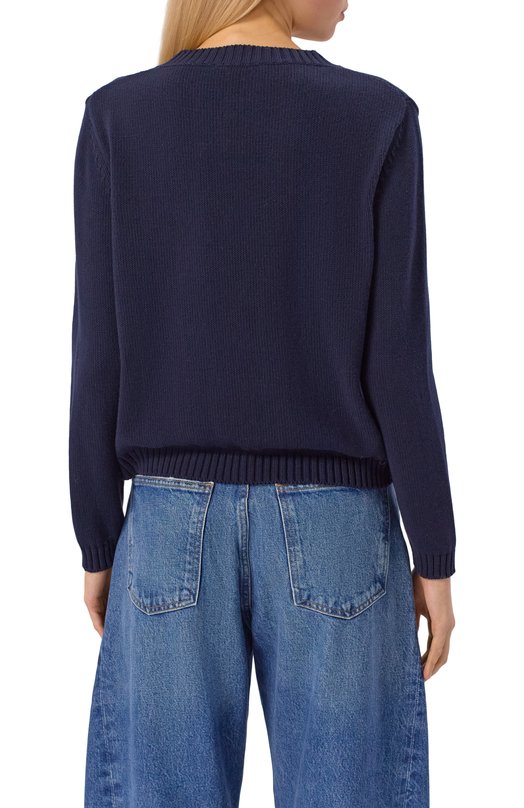 Хлопковый свитер Weekend Max Mara NESP0LA Синий  NESP0LA Фото 4