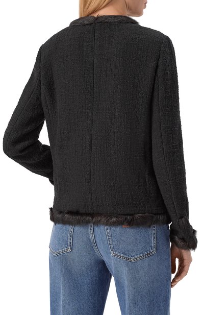 Твидовый жакет с отделкой из козы DOLCE & GABBANA, арт. F27HIZ/HUMJK, фото 4
