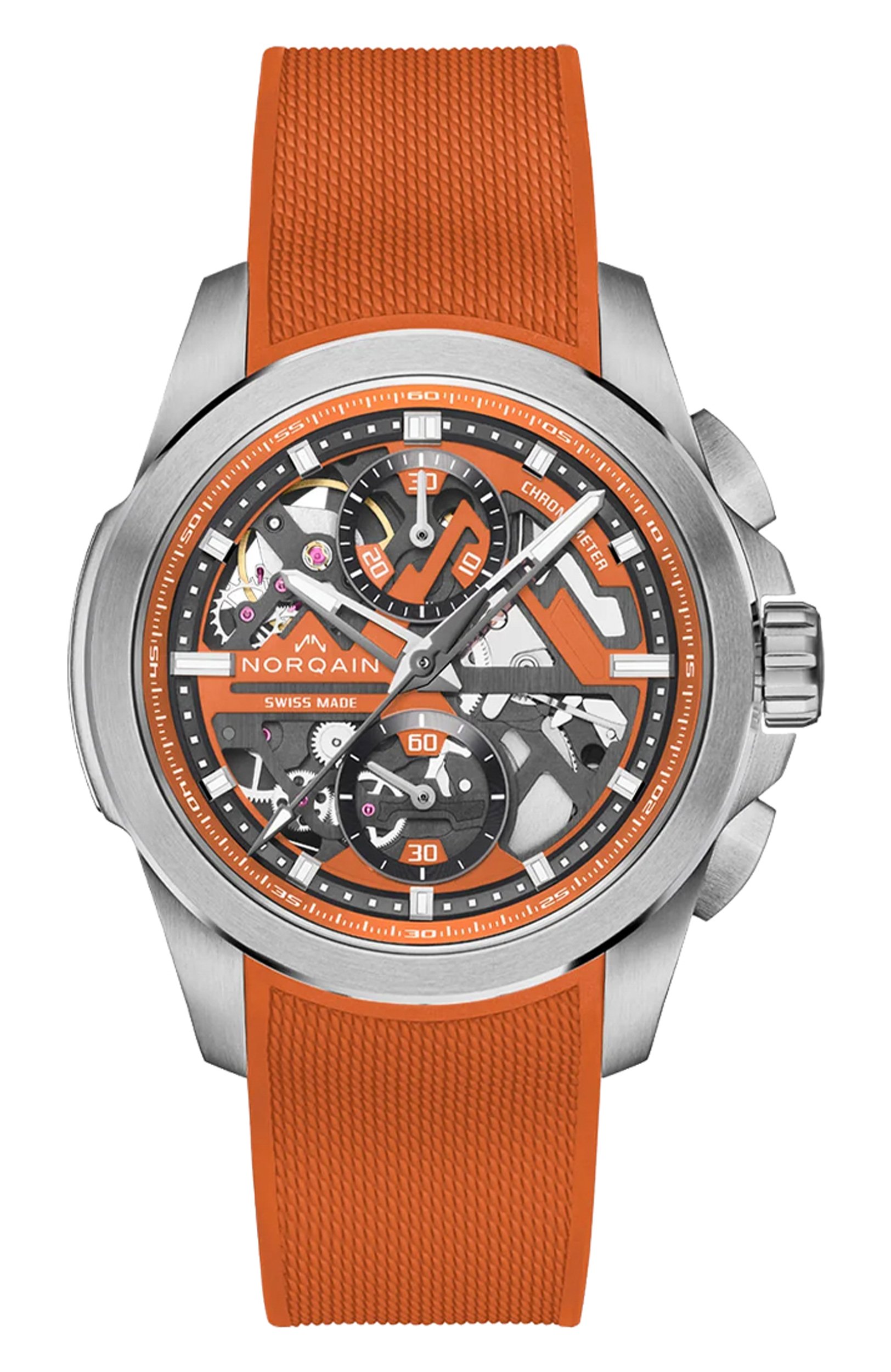 Norqain Часы Independence Skeleton Chrono Orange Automatic