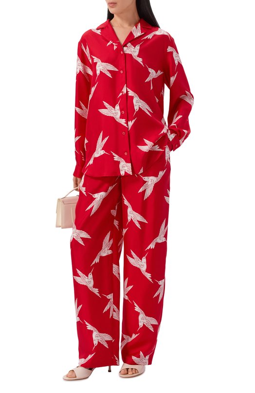 Шелковые брюки OLOLOL OLP066/6010.COLIBRI600 Красный  OLP066/6010.COLIBRI600 Фото 2