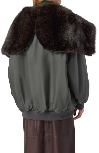 Шелковый бомбер с отделкой из соболя MVST, арт. M25.1PW.0004/72392 SABLE, фото 4