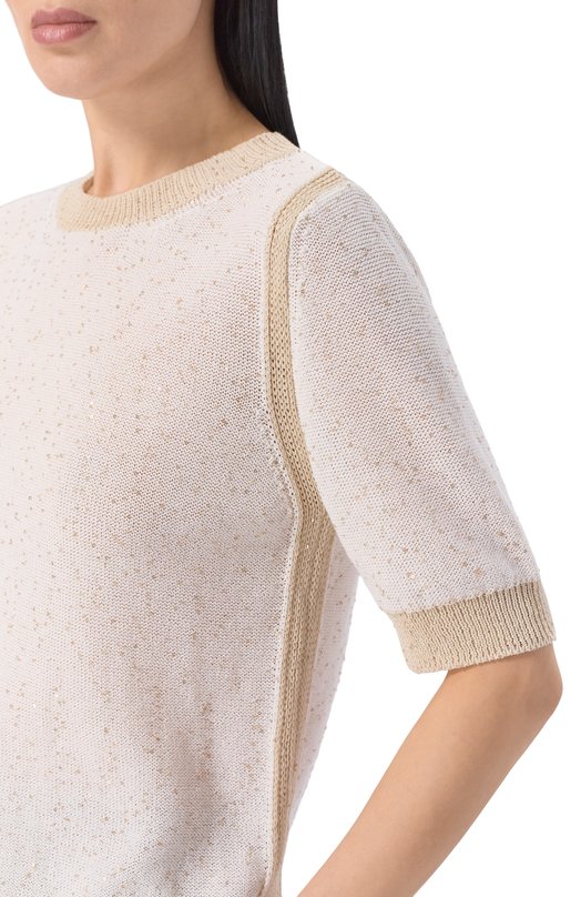 Хлопковый пуловер Lorena Antoniazzi P26124TM34A/3049 Белый  P26124TM34A/3049 Фото 5