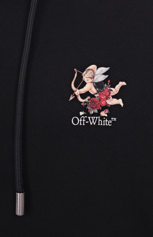 Хлопковое худи Off-White 0WBB064S25FLE0011001 Чёрный  0WBB064S25FLE0011001 Фото 6