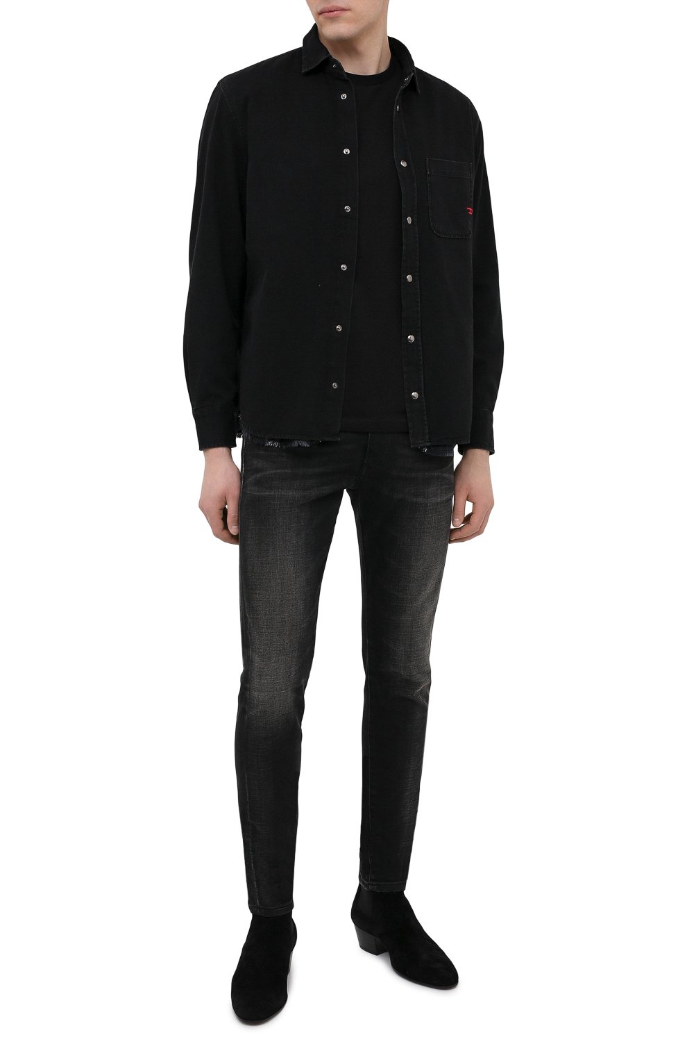 Двусторонняя рубашка DIESEL черного цвета по цене 22150 руб., арт. A01948/0BDAA, фото 2 Двусторонняя рубашка DIESEL, арт. A01948/0BDAA, фото 2