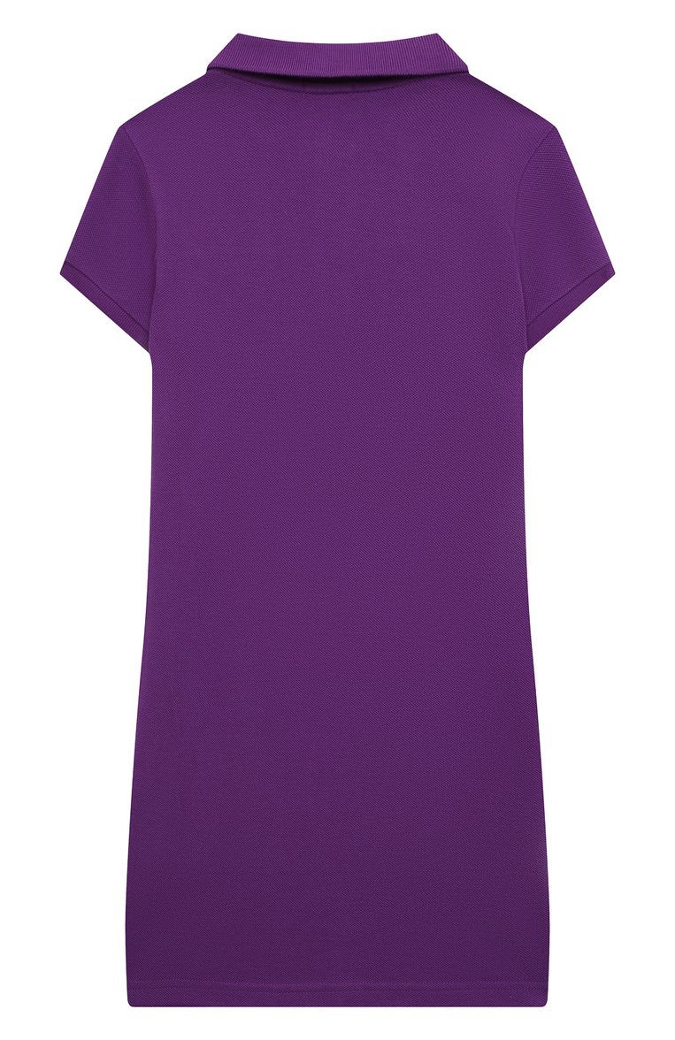 Детское хлопковое платье POLO RALPH LAUREN фиолетового цвета, арт. 313812021 | Фото 2 (Рукава: Короткие; Материал внешний: Хлопок; Девочки Кросс-КТ: Платье-одежда; Случай: Повседневный; Материал сплава: Проставлено; Драгоценные камни: Проставлено; Ростовка одежда: 8 лет | 128 см, 13 - 15 лет | 158 см)