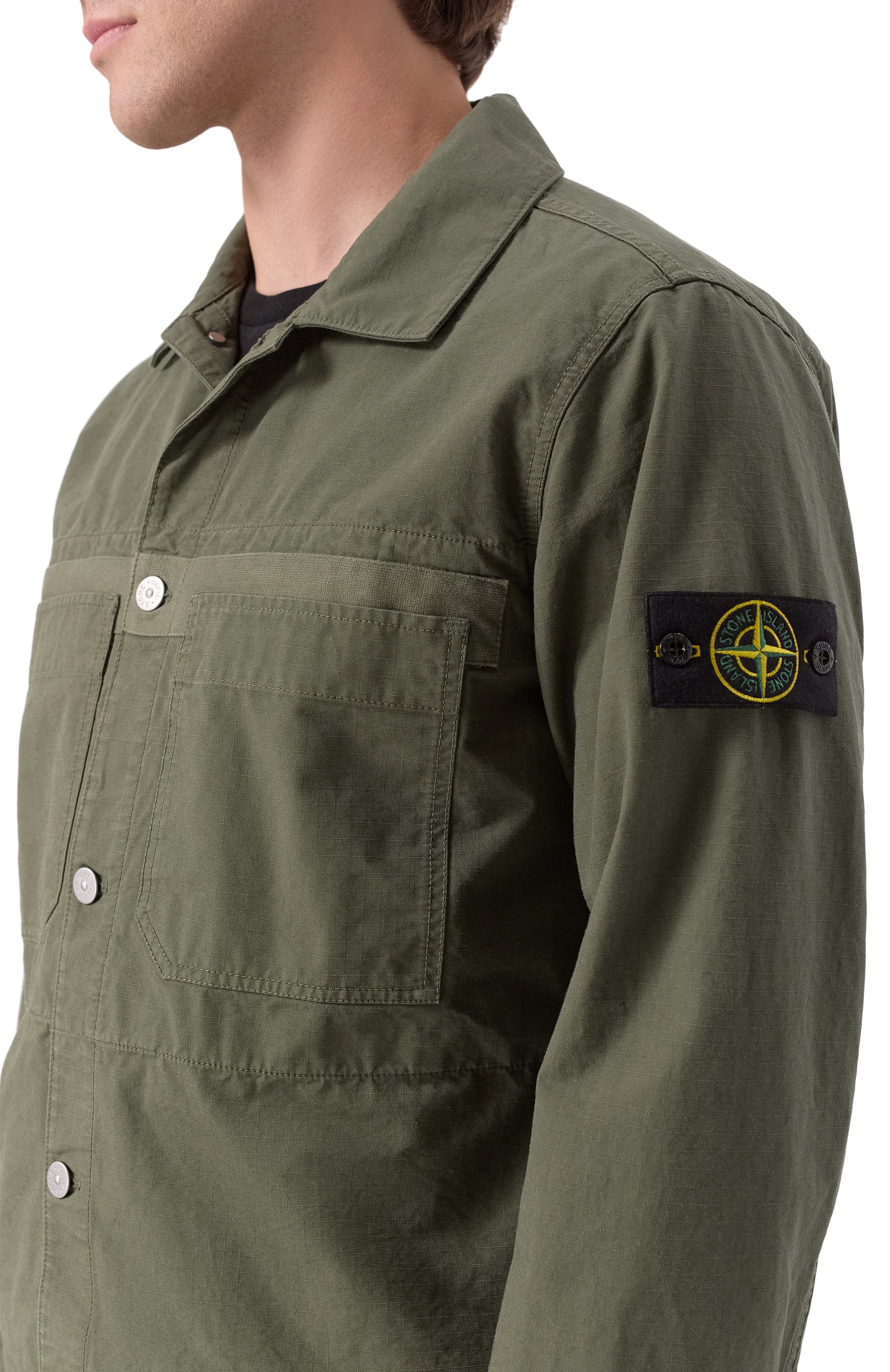 Хлопковая куртка-рубашка STONE ISLAND, арт. 811511412, фото 5