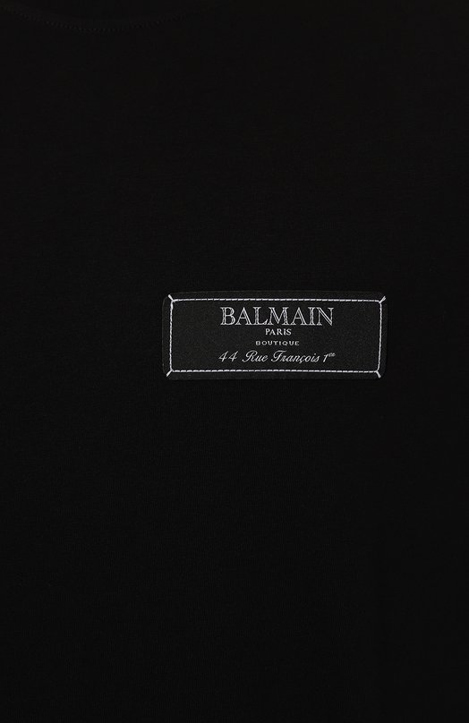 Хлопковая футболка Balmain DH1EG000/JB54 Чёрный  DH1EG000/JB54 Фото 5