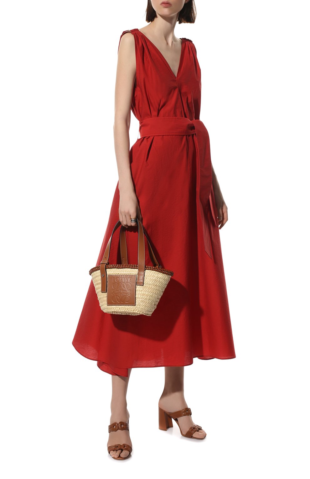 Хлопковое платье BRUNELLO CUCINELLI красного цвета по цене 252000 руб., арт. M0F79A4538, фото 2 Хлопковое платье BRUNELLO CUCINELLI, арт. M0F79A4538, фото 2