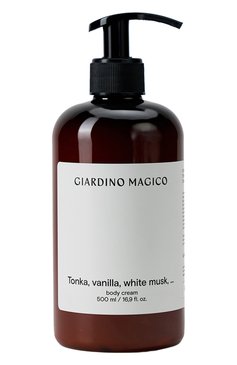 Крем для тела tonka, vanilla, white musk (500ml) GIARDINO MAGICO бесцветного цвета, арт. 4640200323590 | Фото 1 (Назначение: Для тела; Региональные ограничения белый список (Axapta Mercury): Не проставлено; Нос: Не проставлено; Тип продукта: Кремы)