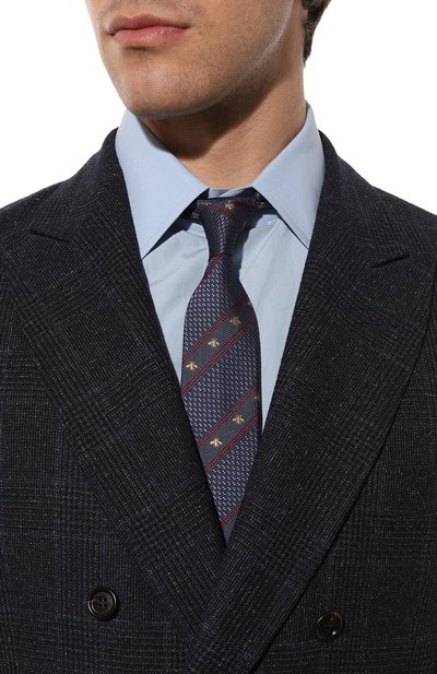 Шелковый галстук GUCCI синего цвета по цене 28800 руб., арт. 451528 4E002, фото 2 Шелковый галстук GUCCI, арт. 451528 4E002, фото 2