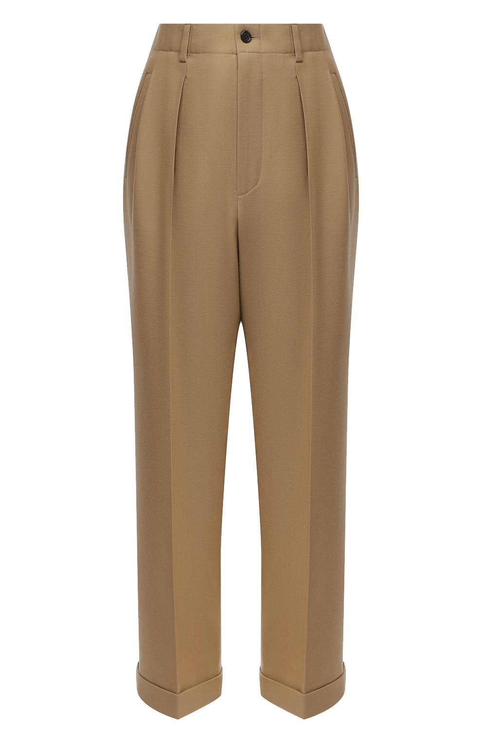 Шерстяные брюки SAINT LAURENT бежевого цвета по цене 96050 руб., арт. 627259/Y404W, фото 1 Шерстяные брюки SAINT LAURENT, арт. 627259/Y404W, фото 1