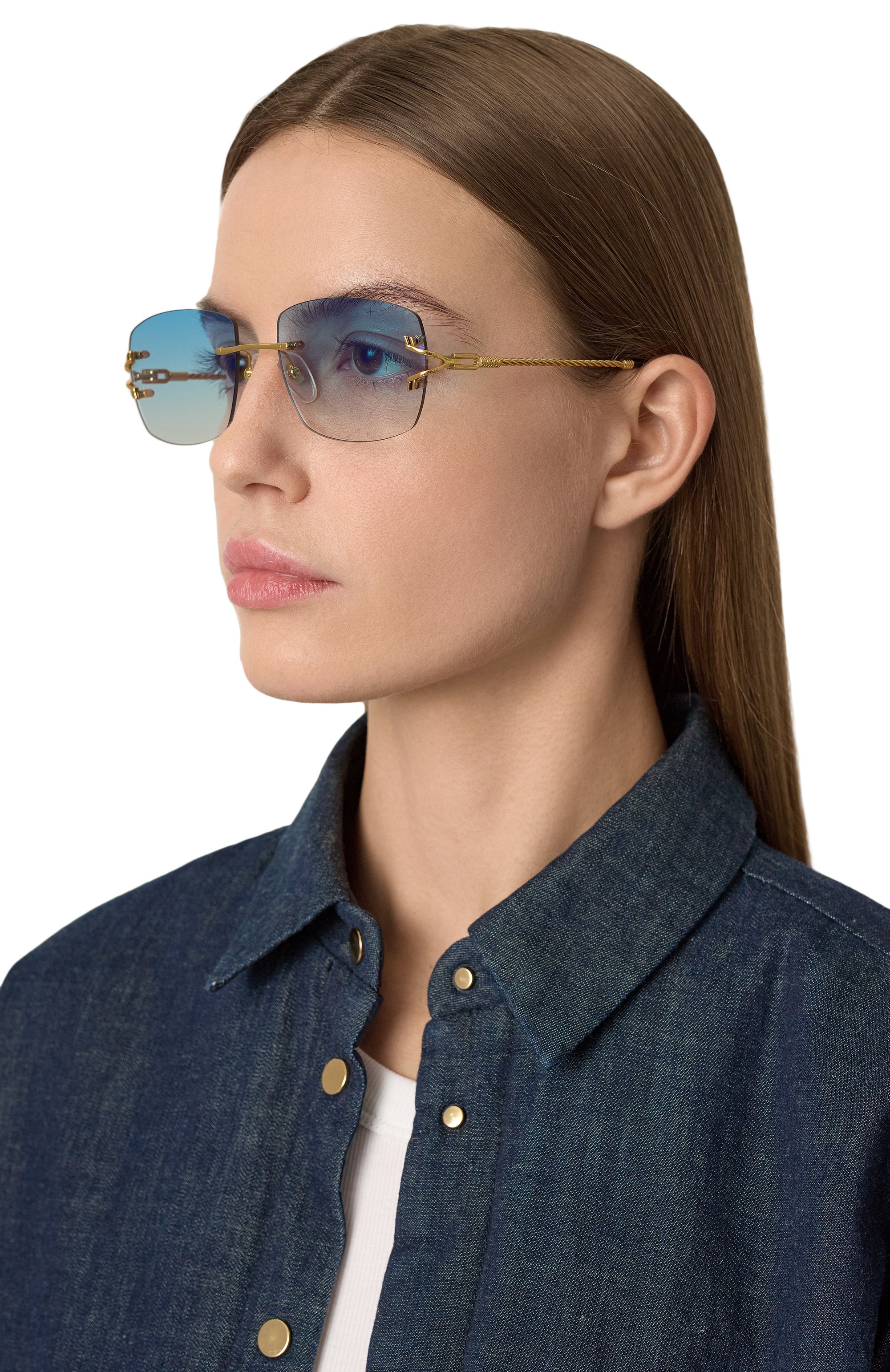 Солнцезащитные очки VINTAGE FRAMES, арт. BAL HARB0UR G0LD/BLUE, фото 3