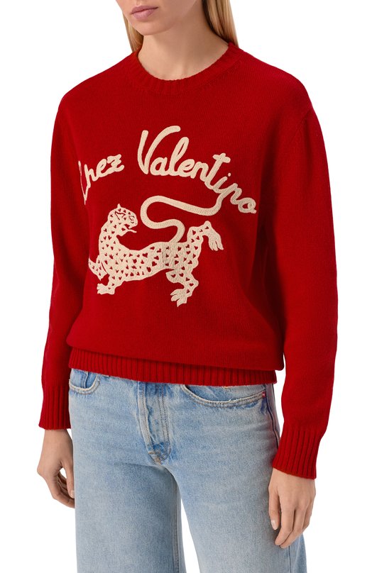 Шерстяной пуловер Valentino 8B3KC72N/A5N Красный  8B3KC72N/A5N Фото 3