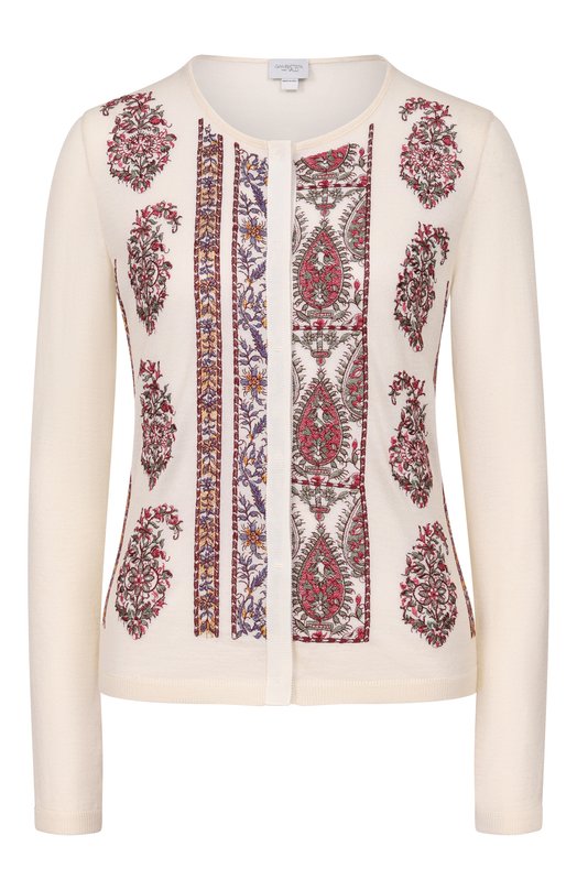 Кардиган из кашемира и шелка Giambattista Valli 26SSPVCMM34P/80CAS Кремовый 26SSPVCMM34P/80CAS