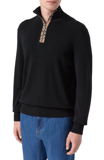 Шерстяной джемпер BURBERRY черного цвета по цене 116500 руб., арт. 8119436, фото 3 Шерстяной джемпер BURBERRY, арт. 8119436, фото 3
