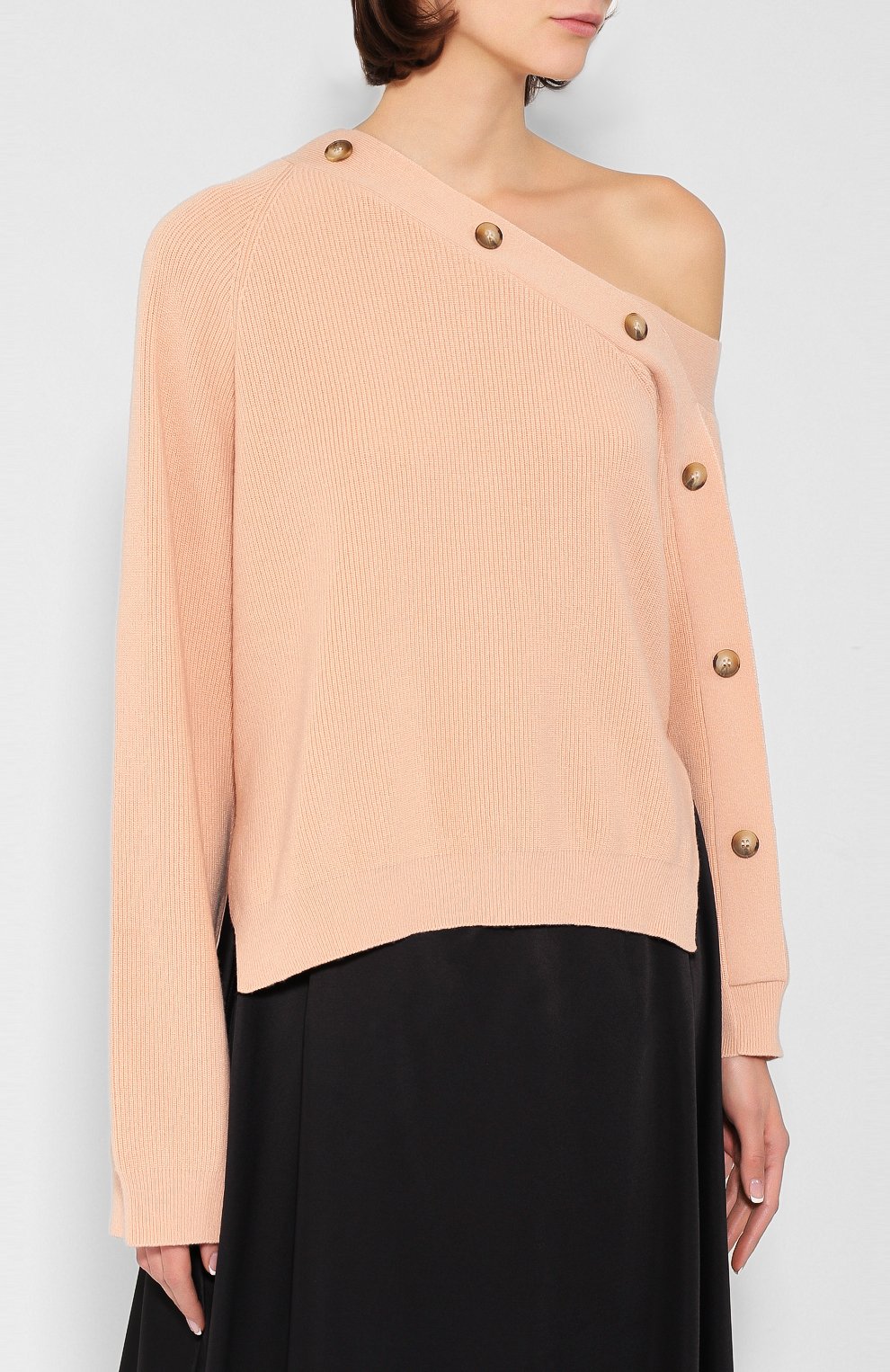 Свитер NANUSHKA розового цвета по цене 39250 руб., арт. CAMERIN_APRIC0T_CASHMERE BLEND RIB, фото 3 Свитер NANUSHKA, арт. CAMERIN_APRIC0T_CASHMERE BLEND RIB, фото 3