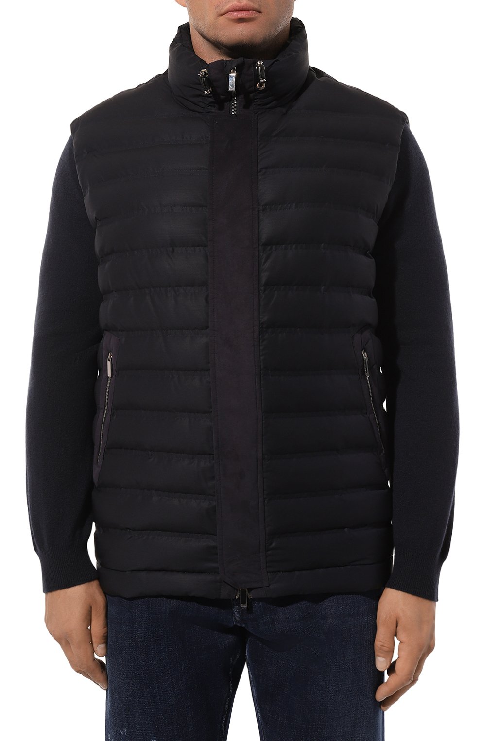 Пуховый жилет ZILLI темно-синего цвета по цене 486500 руб., арт. PGZ111M03024045UA/62, фото 3 Пуховый жилет ZILLI, арт. PGZ111M03024045UA/62, фото 3