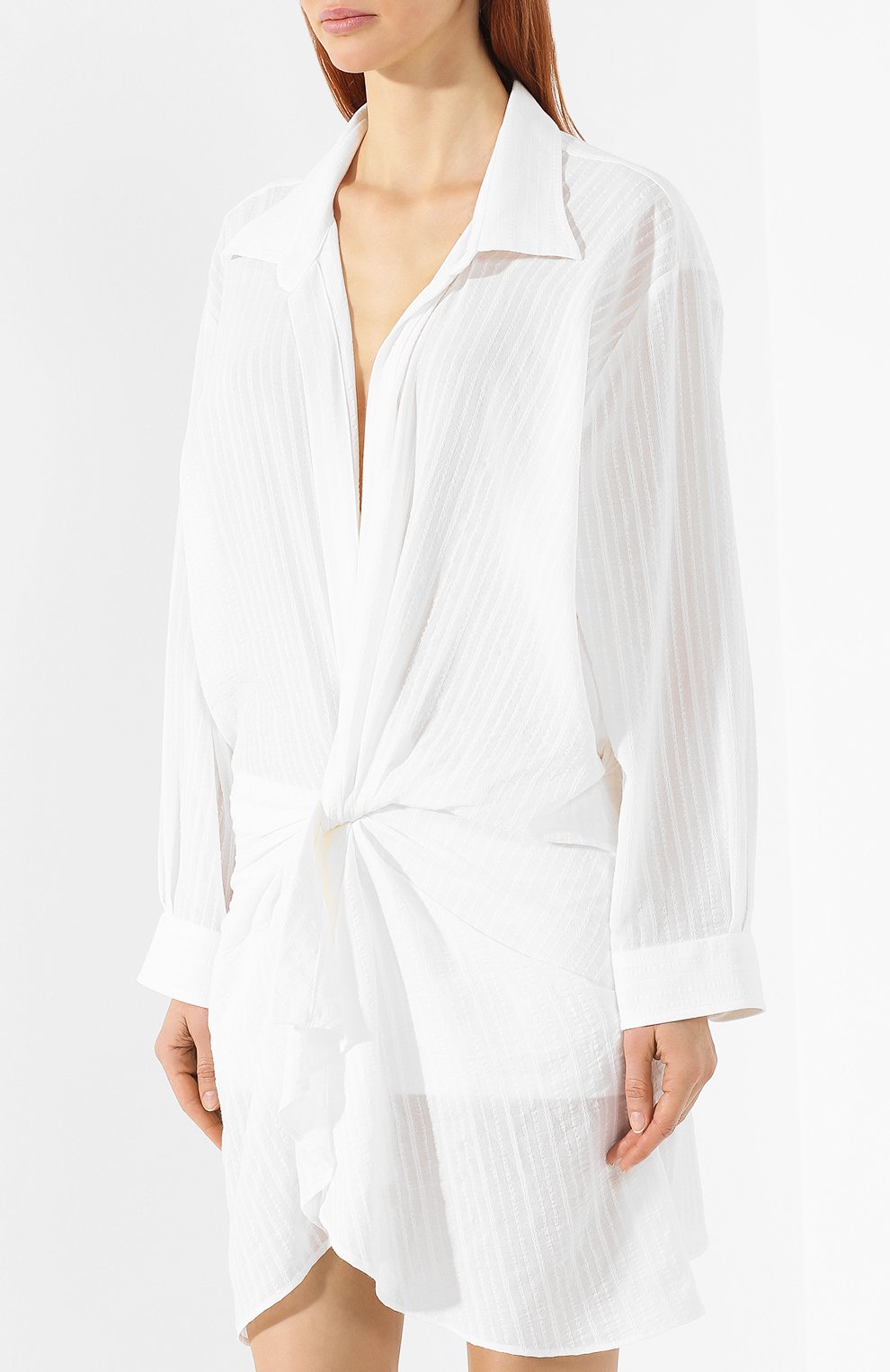 Платье из смеси хлопка и льна JACQUEMUS белого цвета по цене 67700 руб., арт. 191DR02/01110, фото 3 Платье из смеси хлопка и льна JACQUEMUS, арт. 191DR02/01110, фото 3