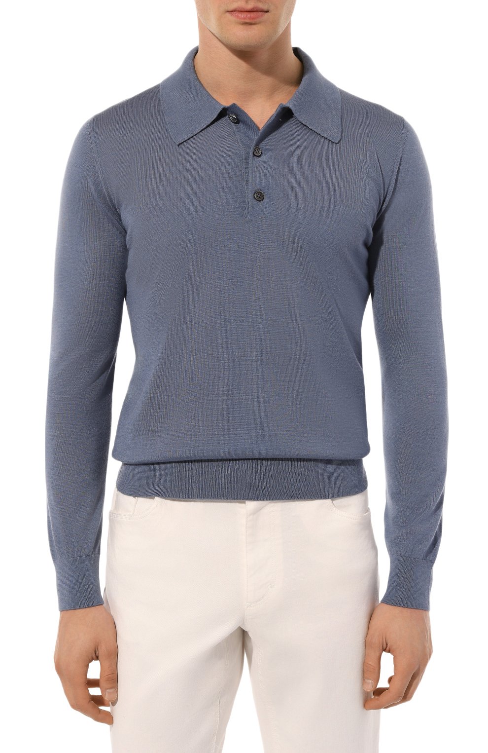 Поло из кашемира и шелка BRIONI тёмно-голубого цвета по цене 174500 руб., арт. UMR30LP1K82, фото 3 Поло из кашемира и шелка BRIONI, арт. UMR30LP1K82, фото 3