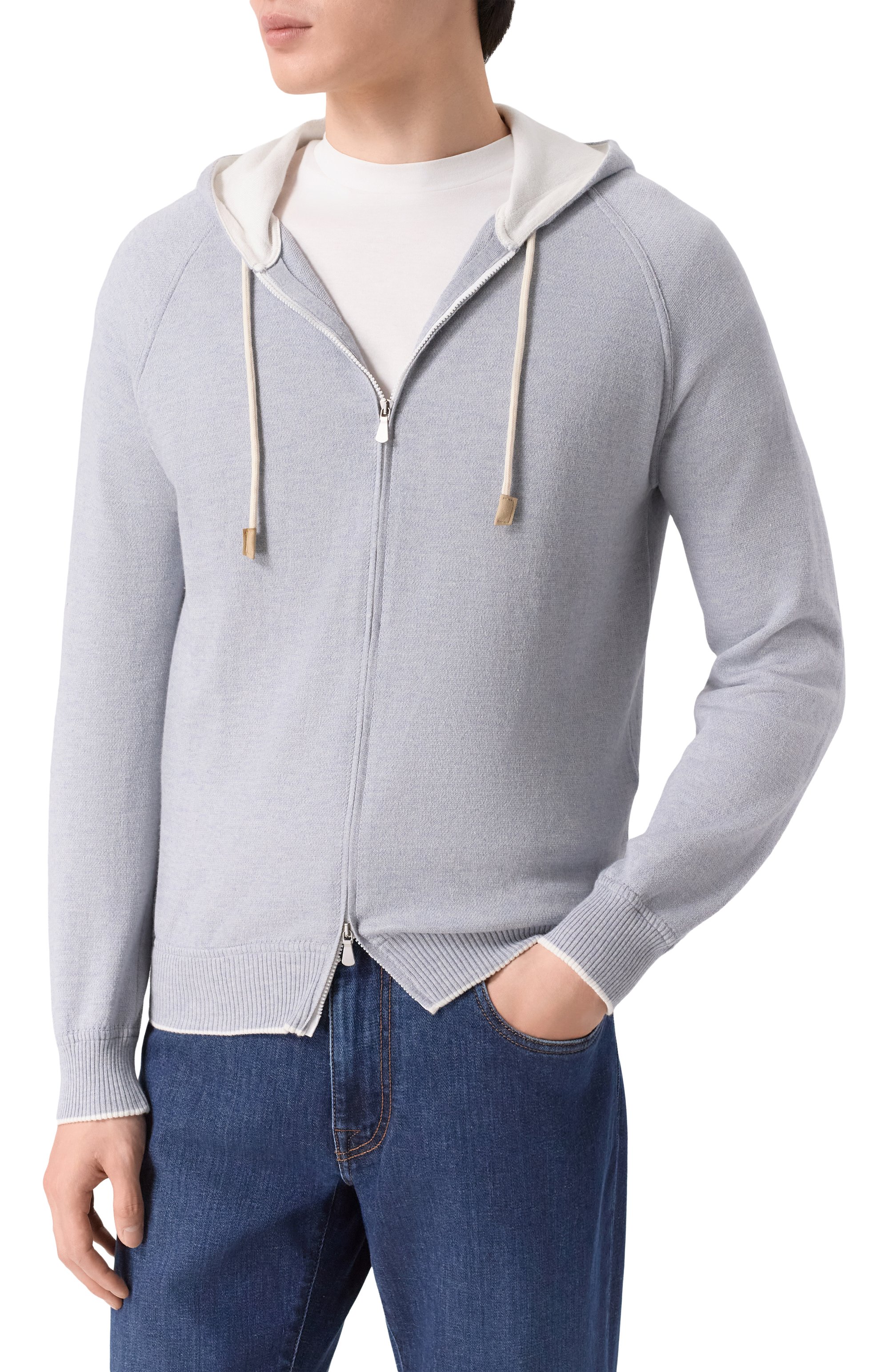 Кардиган из хлопка и кашемира GRAN SASSO серого цвета по цене 53550 руб., арт. 57190/23202, фото 3 Кардиган из хлопка и кашемира GRAN SASSO, арт. 57190/23202, фото 3