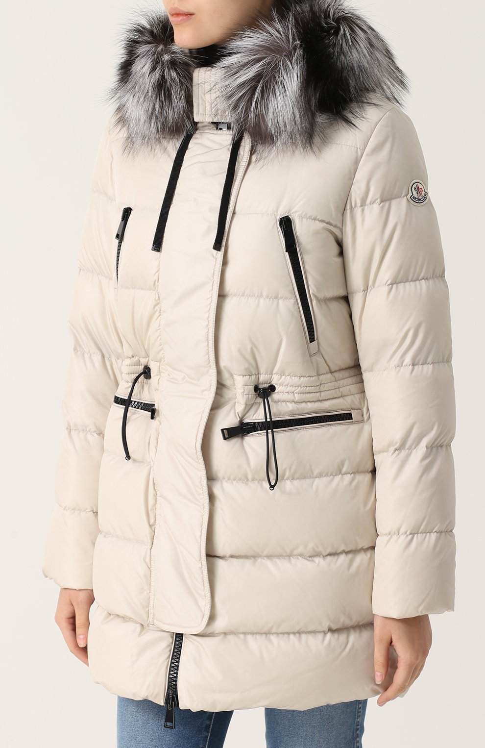 Приталенный стеганый пуховик с меховой отделкой капюшона MONCLER, арт. C2-093-49885-25-54155, фото 3
