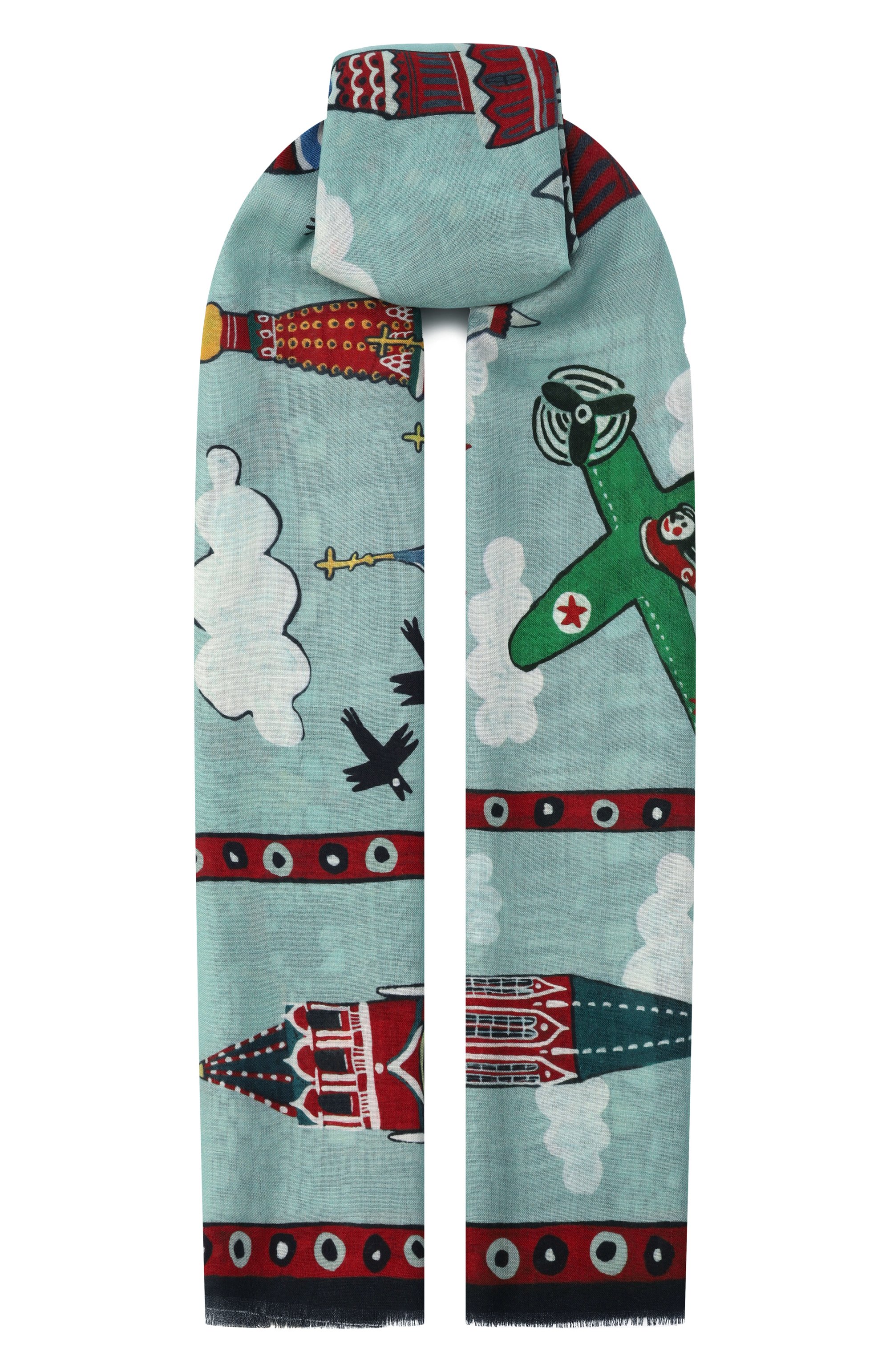 Шерстяная шаль красная площадь GOURJI, арт. 91238639/31106, фото 1