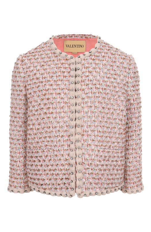 Твидовый жакет Valentino 7B3CE3YI/9E5 Розовый 7B3CE3YI/9E5