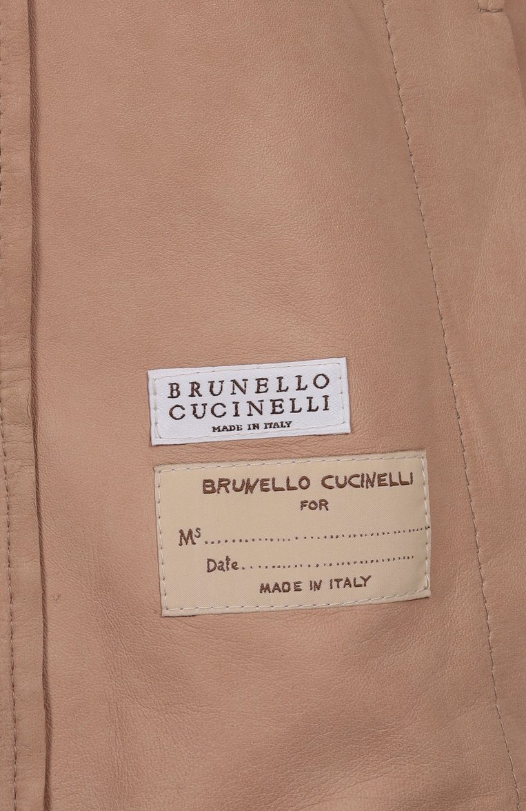Женская замшевая куртка BRUNELLO CUCINELLI коричневого цвета, арт. MPCAI7882 | Фото 7 (Автоматизация ТО: Проставлено; Длина (верхняя одежда): Короткие; Автоматизация состава: Проставлено; Рукава: Длинные; Материал внешний: Натуральная кожа, Замша; Женское Кросс-КТ: Замша и кожа; Стили: Кэжуэл; Кросс-КТ: Ку�ртка, Легкие)