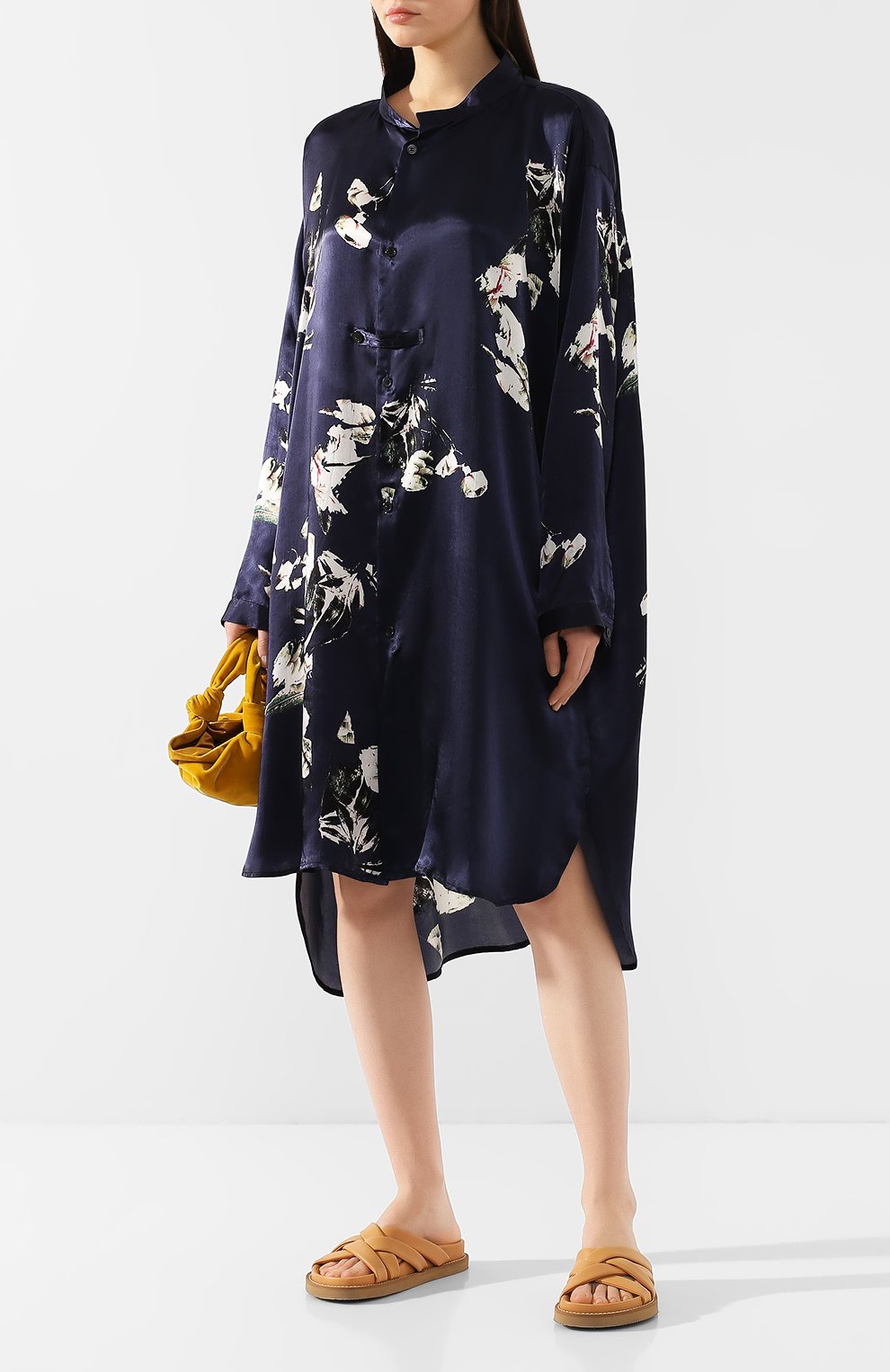 Платье YOHJI YAMAMOTO синего цвета по цене 105500 руб., арт. YS-D01-228, фото 2 Платье YOHJI YAMAMOTO, арт. YS-D01-228, фото 2