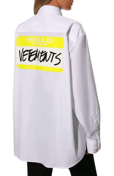 Хлопковая рубашка VETEMENTS, арт. UA53SH500W 1001/W, фото 4