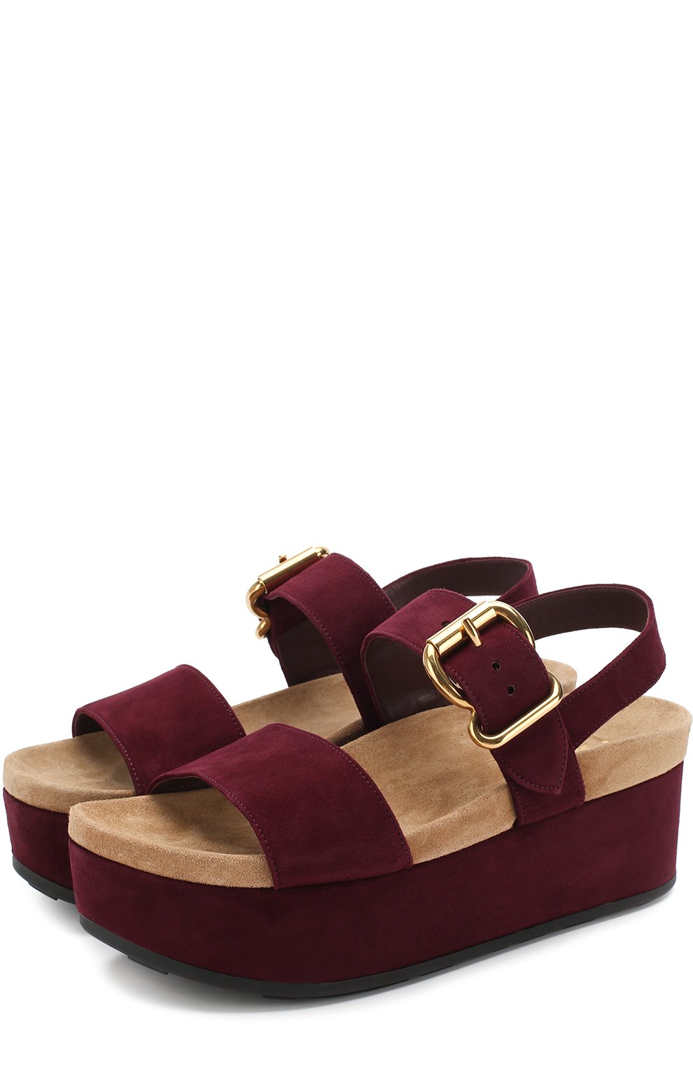Замшевые босоножки на платформе PRADA, арт. 1XZ658-XVD-F0403-40, фото 1