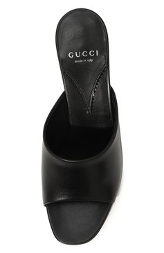 Женские кожаные мюли interlocking g GUCCI черного цвета, арт. 772569/C9D00 | Фото 6 (Подошва: Плоская; Каблук высота: Средний; Драгоценные камни: Проставлено; Материал внутренний: Натуральная кожа; Материал сплава: Проставлено; Каблук тип: Фигурный; Материал внешний: Натуральная кожа)