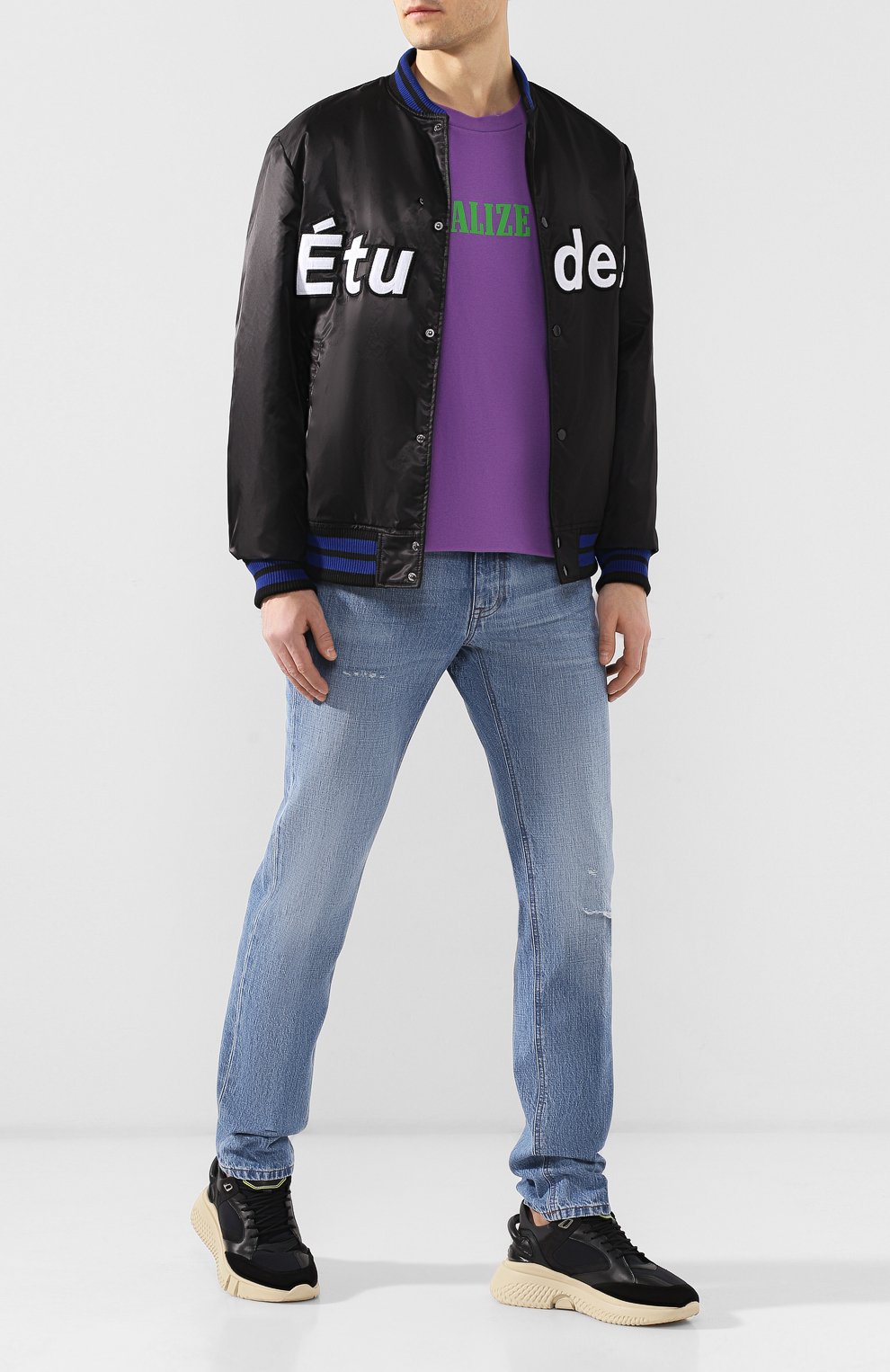 Хлопковая футболка PALM ANGELS фиолетового цвета по цене 23500 руб., арт. PMAA001S194130109588, фото 2 Хлопковая футболка PALM ANGELS, арт. PMAA001S194130109588, фото 2