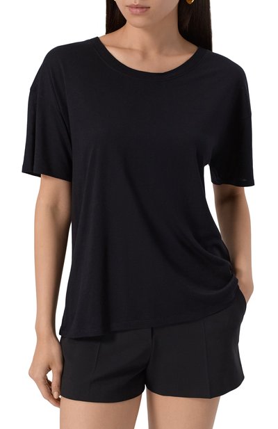 Футболка из вискозы и шерсти LOULOU DE SAISON черного цвета по цене 12250 руб., арт. EZRA, фото 3 Футболка из вискозы и шерсти LOULOU DE SAISON, арт. EZRA, фото 3