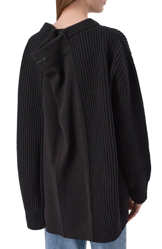 Свитер из шерсти и вискозы MM6 S62HL0042/M13192 Чёрный  S62HL0042/M13192 Фото 4