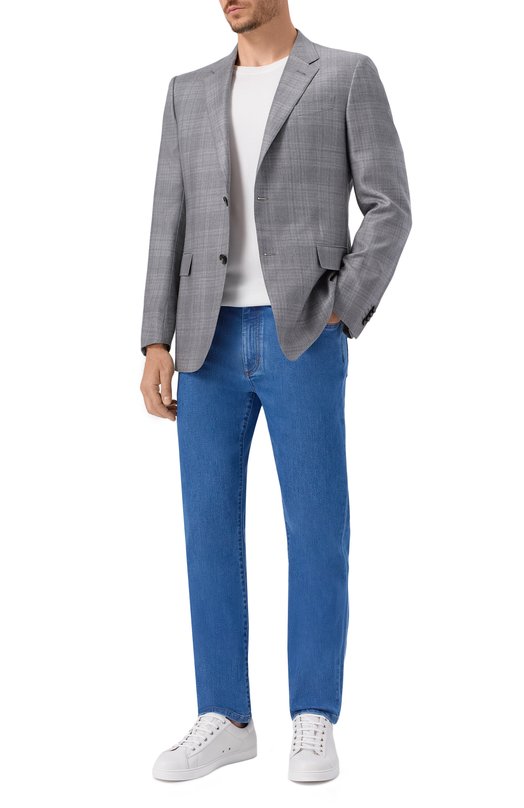 Пиджак из кашемира и шелка Zegna 121220/R859514A8 Серый  121220/R859514A8 Фото 3