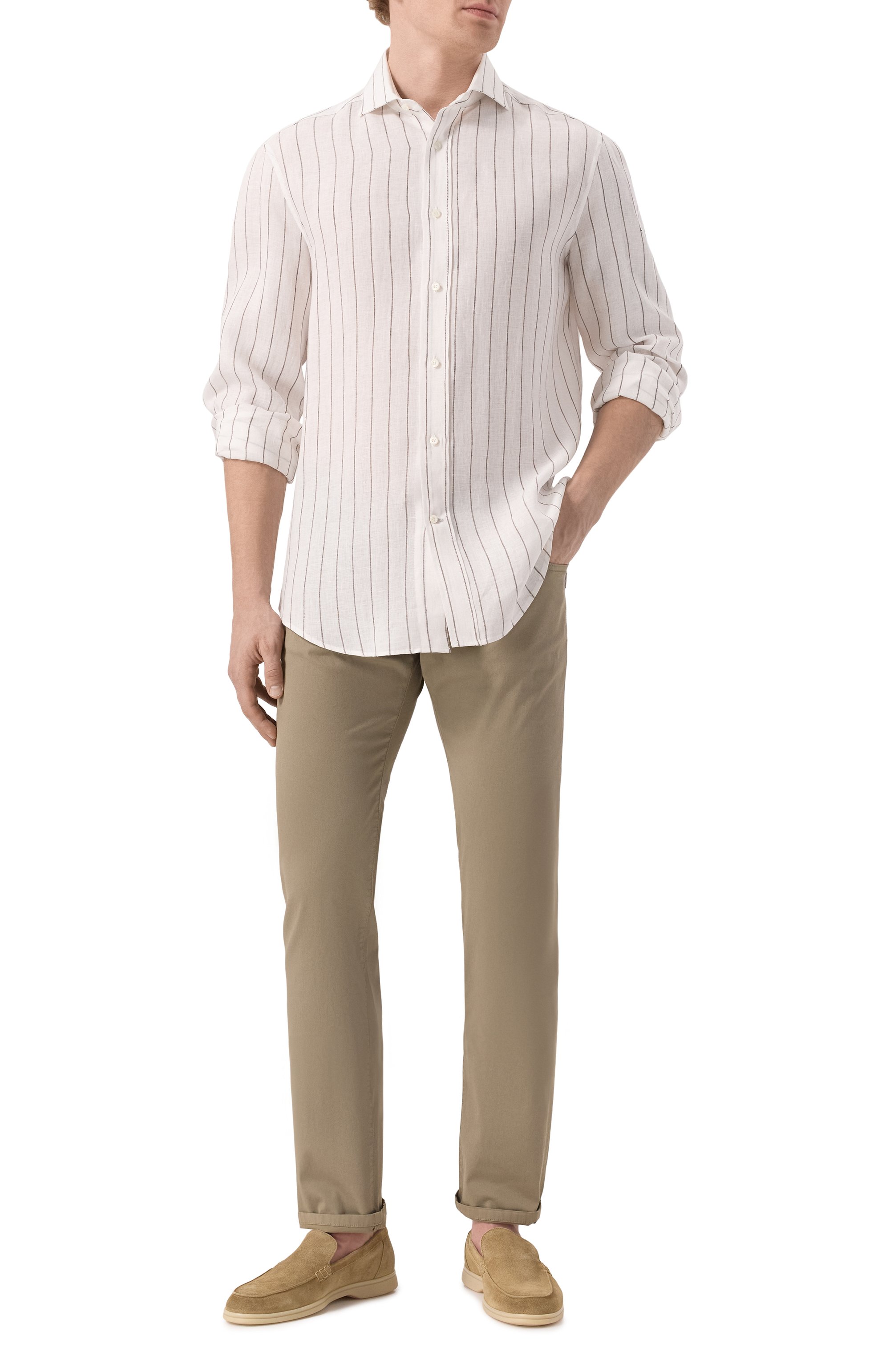 Льняная рубашка BRUNELLO CUCINELLI, арт. MM6860028, фото 2