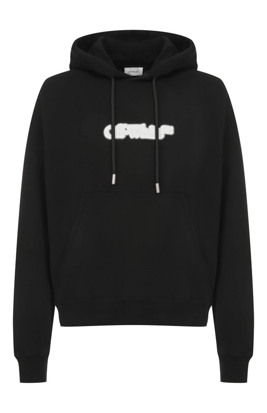 Хлопковое худи Off-White 0MBB085S25FLE00I Чёрный 0MBB085S25FLE00I