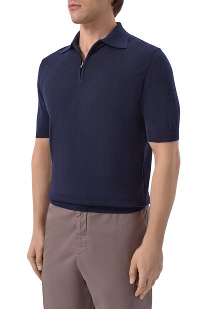 Поло из шерсти и шелка ANDREA CAMPAGNA, арт. PZ1MC/LSC18R, фото 3