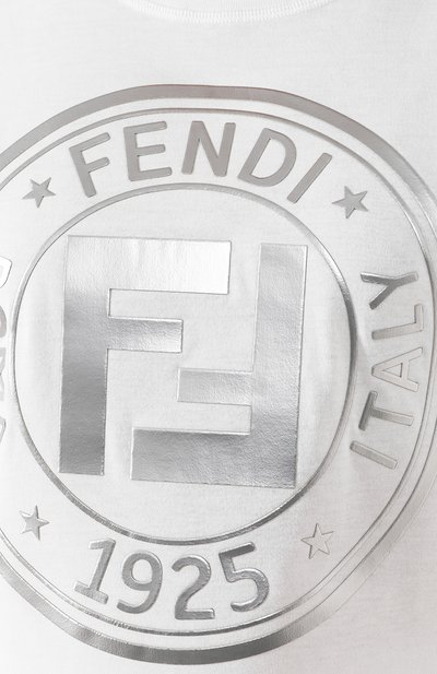 Хлопковая футболка FENDI белого цвета по цене 26050 руб., арт. FAF073 AB7G, фото 5 Хлопковая футболка FENDI, арт. FAF073 AB7G, фото 5