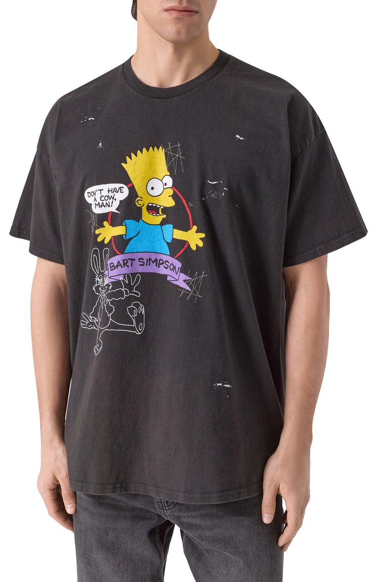 Мужская хлопковая футболка DOMREBEL черного цвета, арт. VTG BART SS25/T-SHIRT | Фото 3 (Рукава: Короткие; Длина (для топов): Стандартные; Материал внешний: Хлопок; Принт: С принтом; Стили: Кэжуэл; Кросс-КТ: Джерси; Мужское Кросс-КТ: Футболка-одежда)
