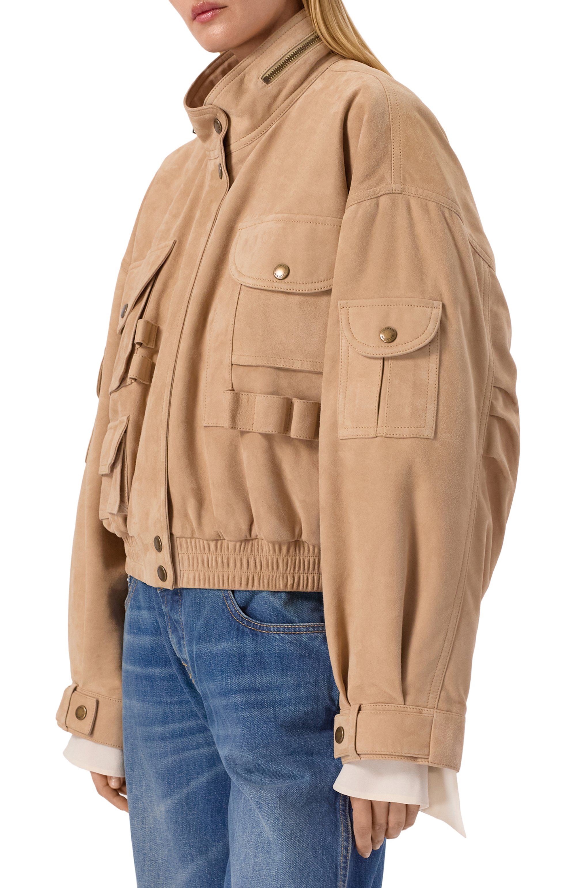 Замшевый бомбер BALMAIN, арт. GF0TFA85/LB12, фото 3