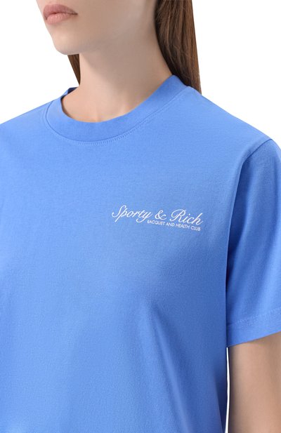 Хлопковая футболка SPORTY AND RICH, арт. T0043621306BL102, фото 5