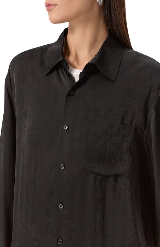 Рубашка из вискозы и шелка Ann Demeulemeester B0011748/FA611 Чёрный  B0011748/FA611 Фото 5