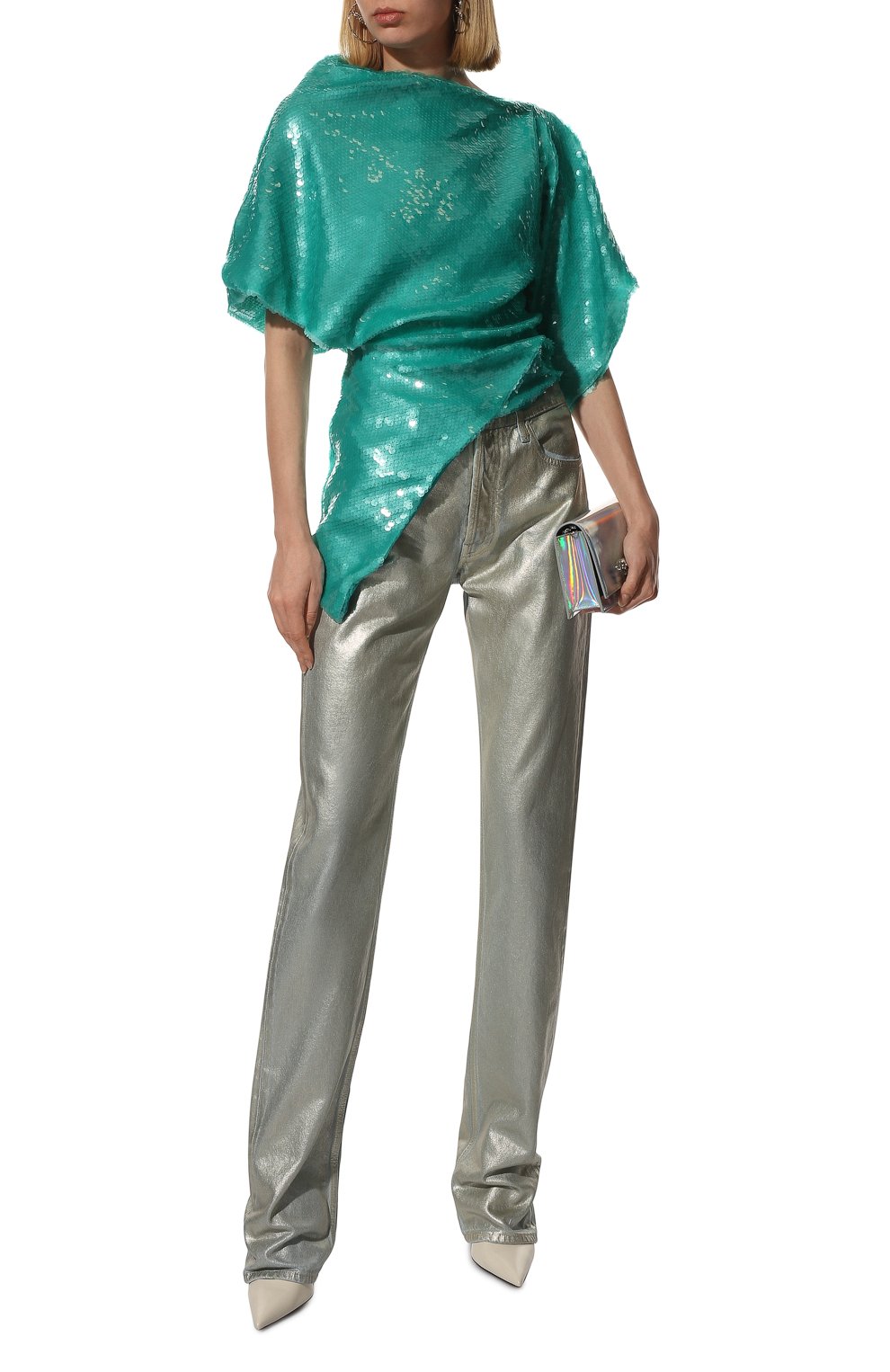 Топ с отделкой пайетками THE ATTICO, арт. 222WCT42/M016, фото 2