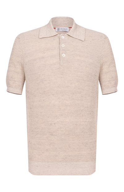 Мужская поло изо льна и хлопка BRUNELLO CUCINELLI, арт. M2L707715