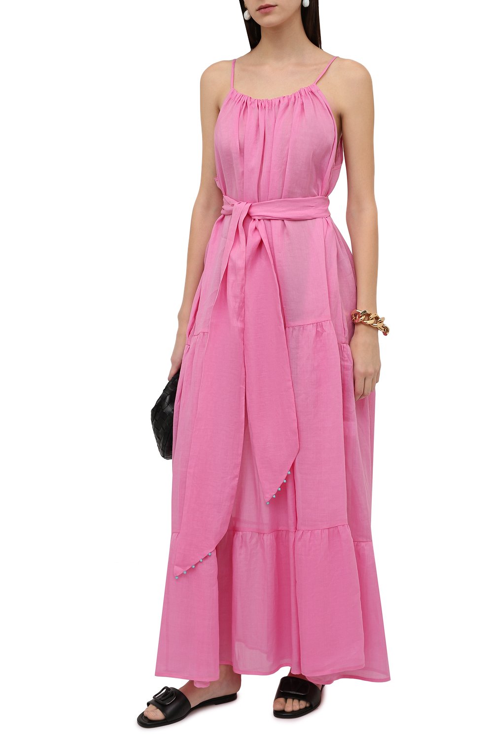 Льняное платье A MERE CO розового цвета по цене 69500 руб., арт. AMC-RSS22-031P, фото 2 Льняное платье A MERE CO, арт. AMC-RSS22-031P, фото 2